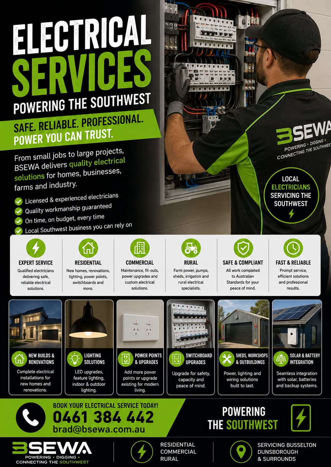 BSEWA Electrical Contractor Facebook ad: Ready to assist you with all your electrical…