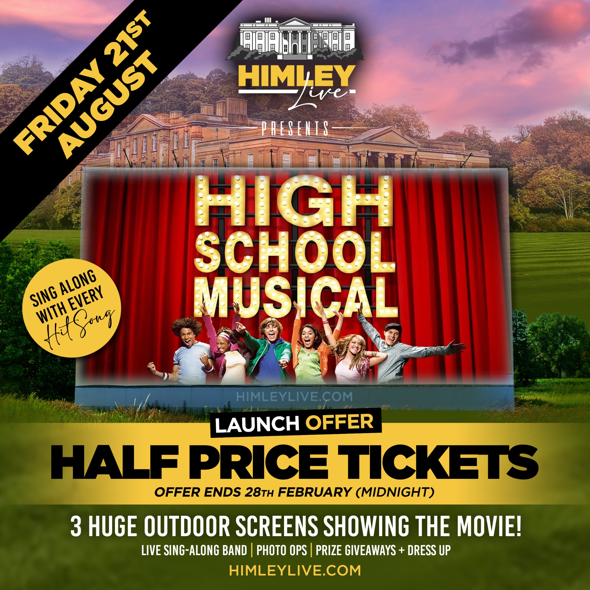 Himley Live Facebook ad: HALF PRICE TICKETS