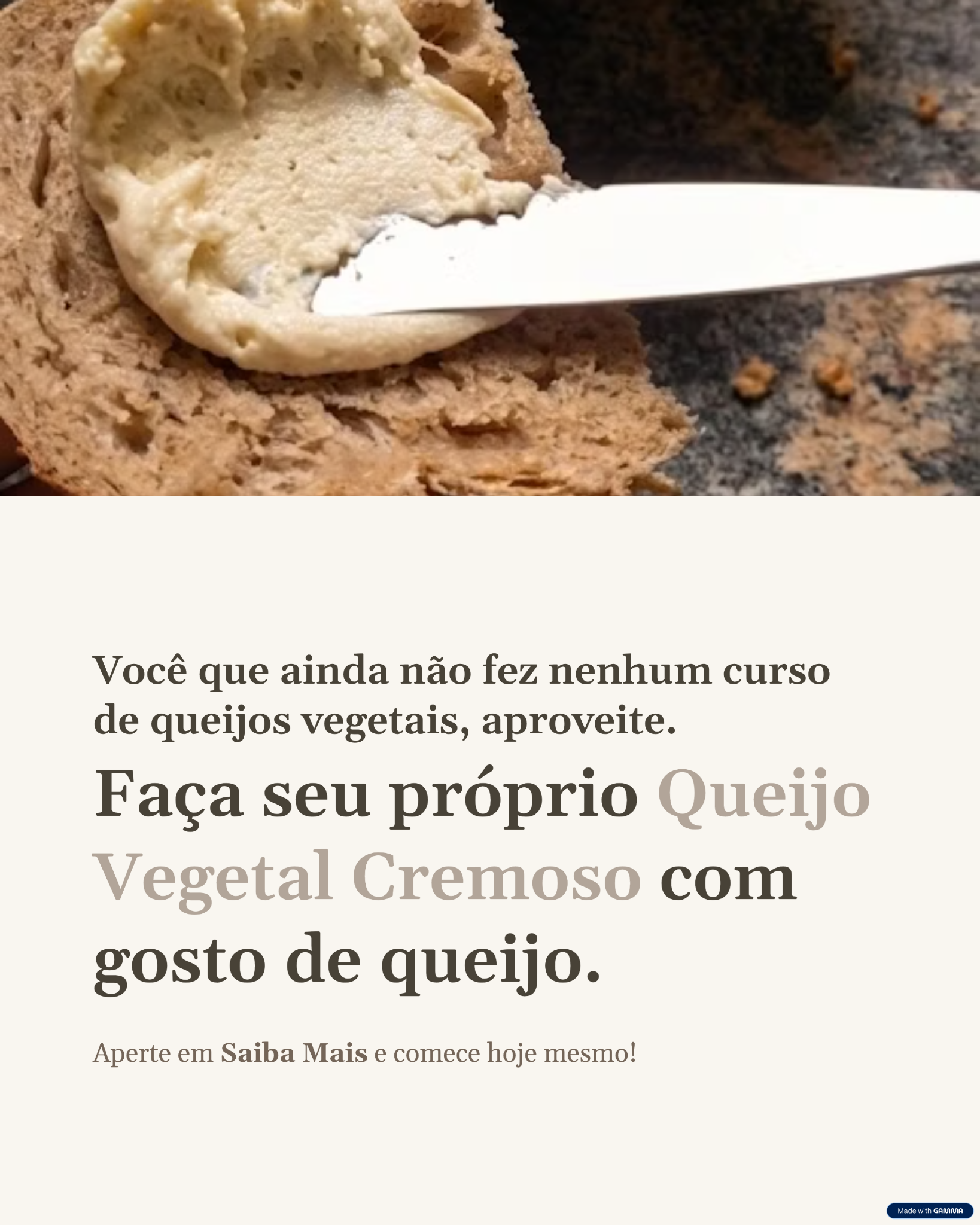 Vegan Cheese Lover Facebook ad: Queijo Vegetal Cremoso - sua solução