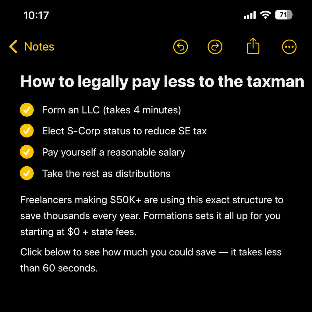 Formations.LLC Facebook ad: THE $15,300 TAX LOOPHOLE YOUR CPA FORGOT TO MENTION.