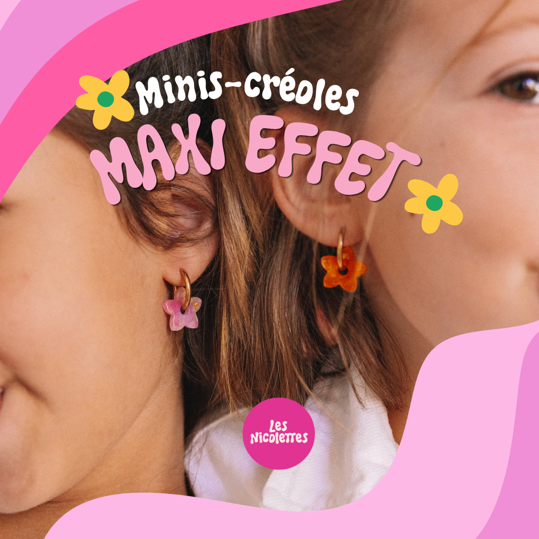 Les Nicolettes Facebook ad: Mini créoles à personnaliser