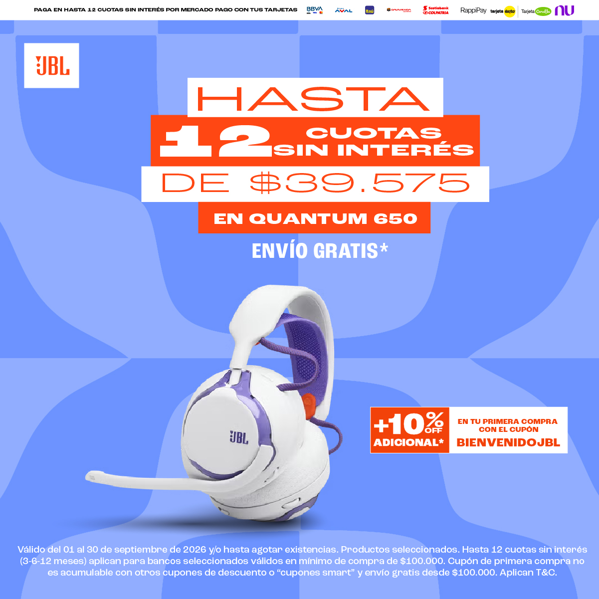 JBL Colombia Facebook ad: Hasta 12 cuotas sin interés*