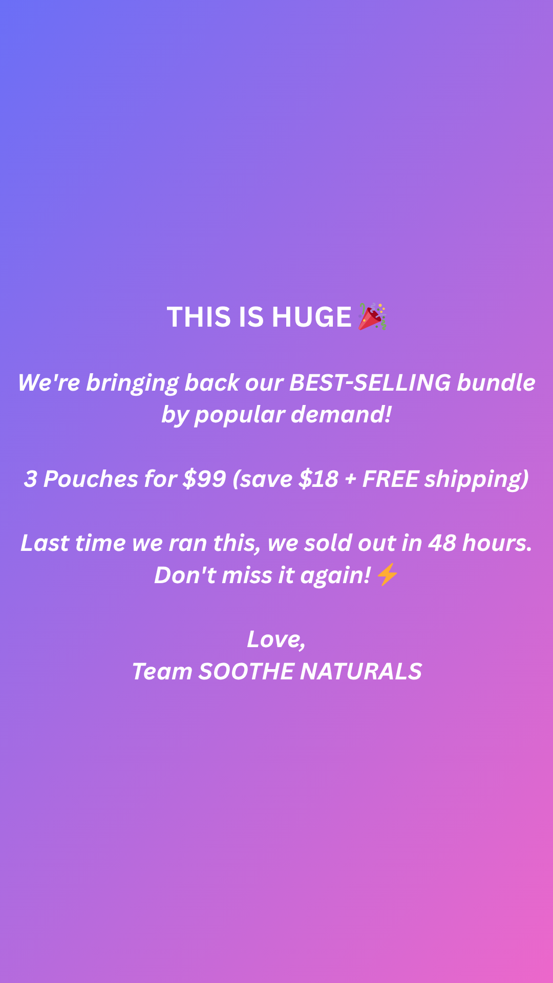 Soothe Naturals Facebook ad
