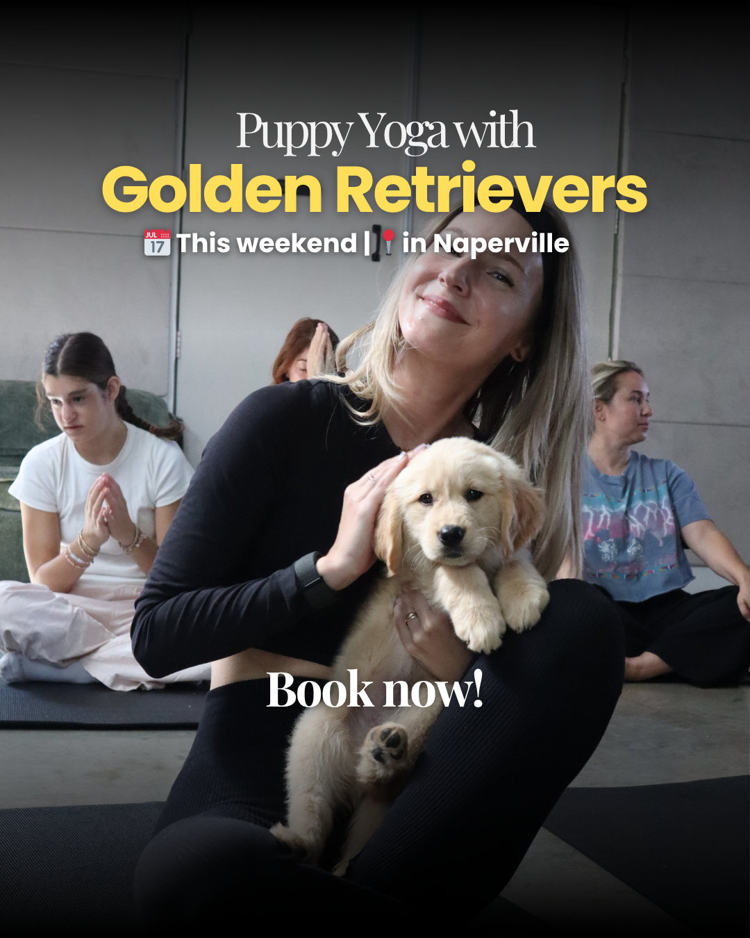 Puppy Yoga Club Facebook ad