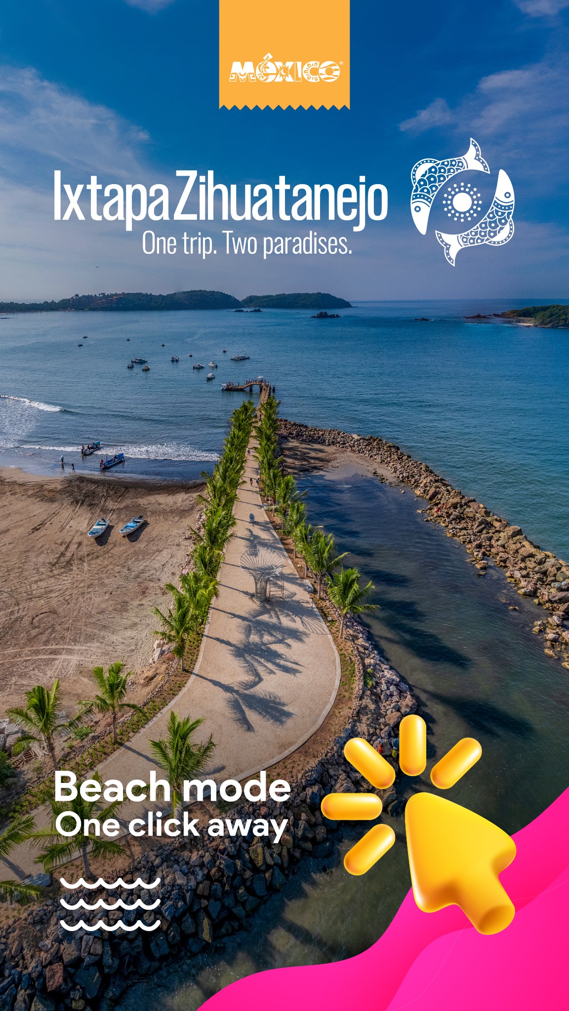 Travelers Guide to Mexico Facebook ad: Beach Mode is ON!