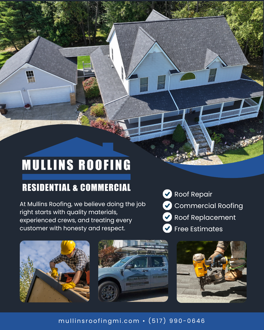 Mullins Roofing Facebook ad