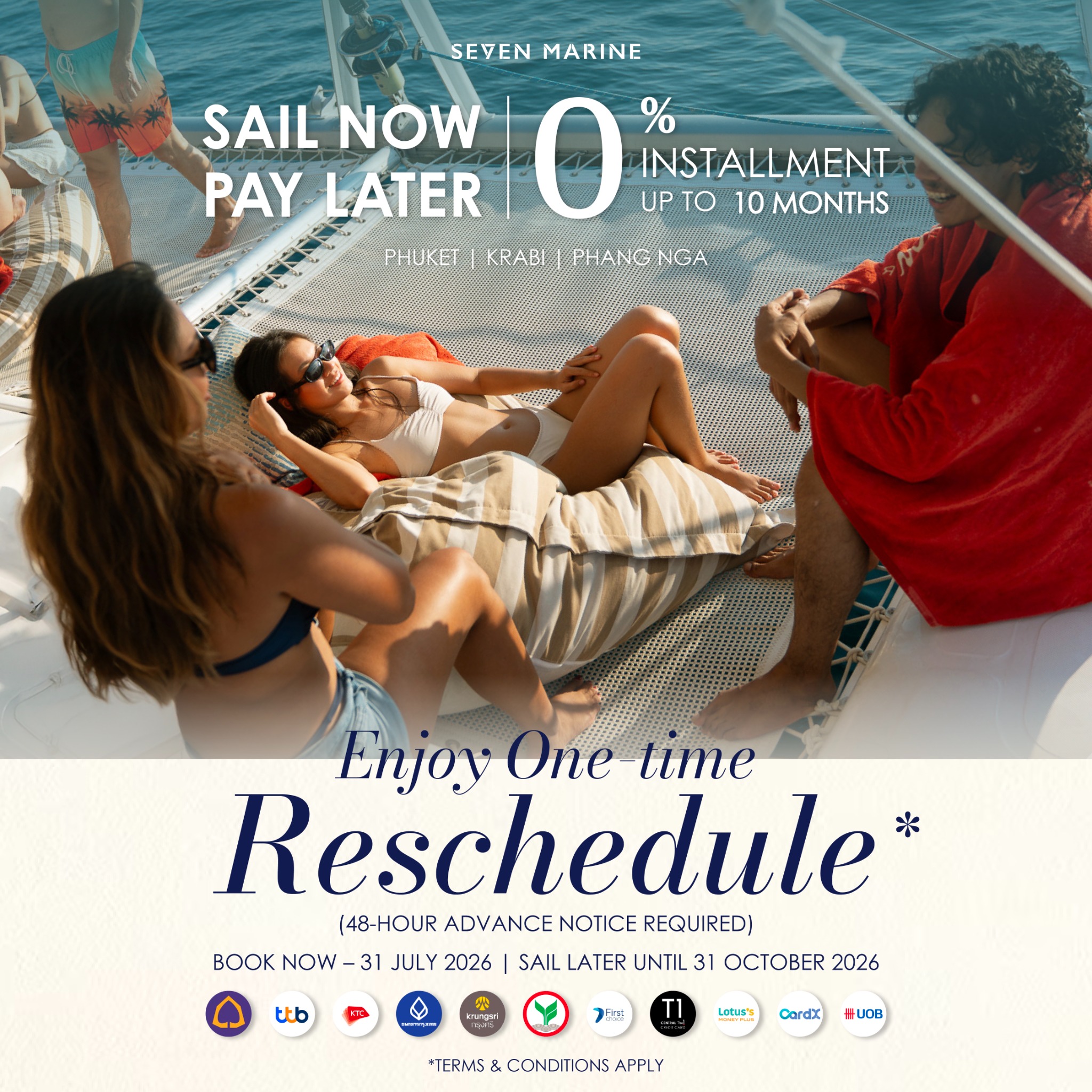 Seven Marine Phuket Facebook ad: % installment up to 10 months*