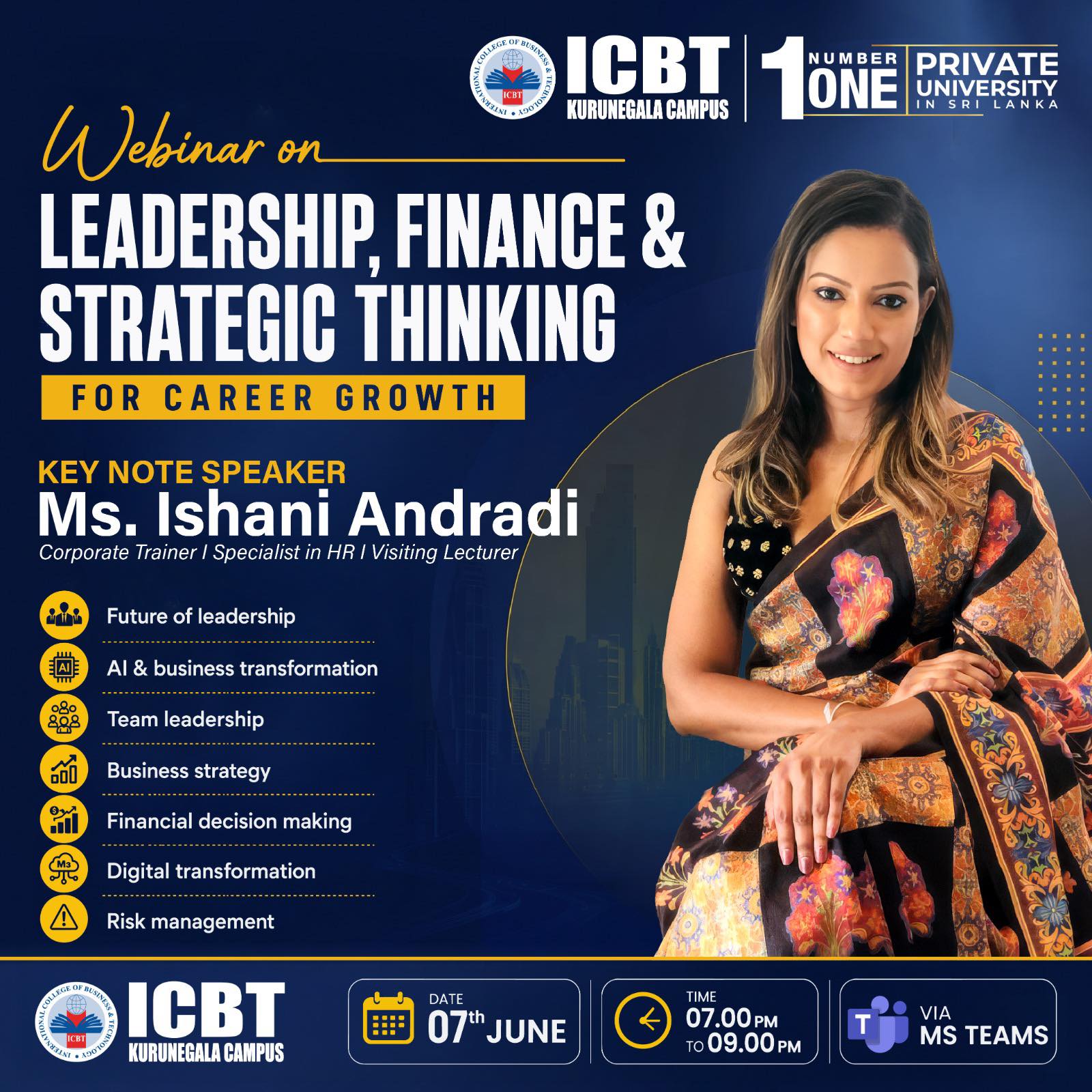 ICBT Kurunegala Campus Facebook ad