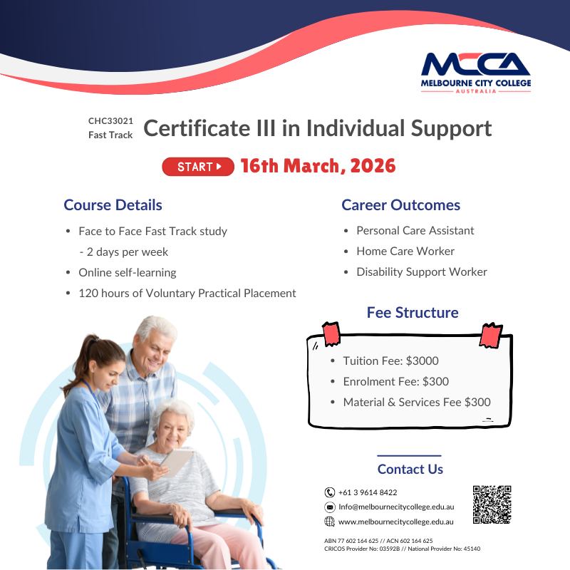 MCCA - Melbourne City College Australia Facebook ad