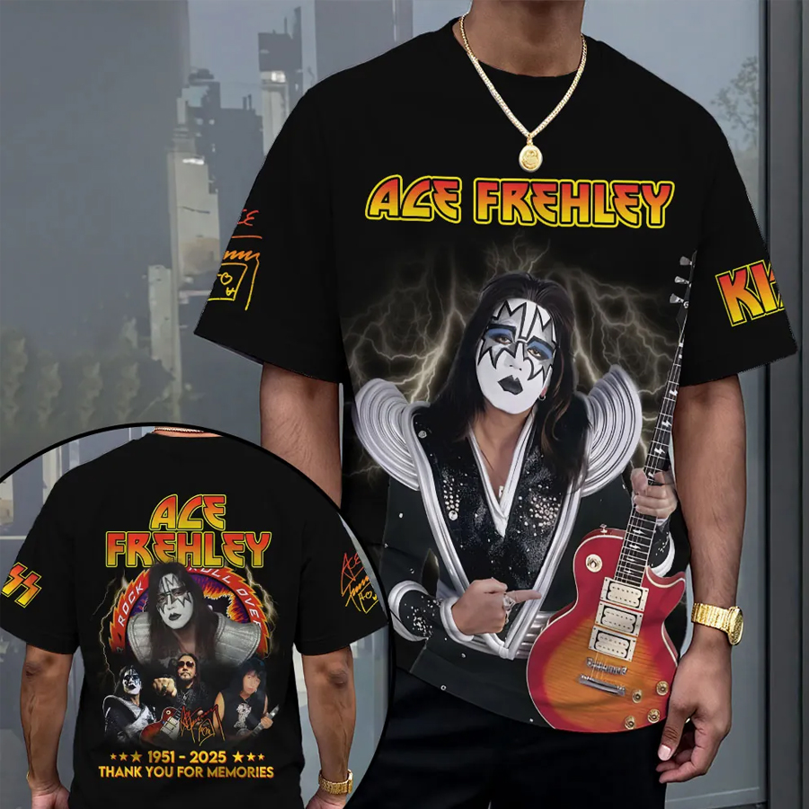 Heavy Metal Music Facebook ad: KISS x Ace Frehley 3D Apparel 74 | Custom prints store |…