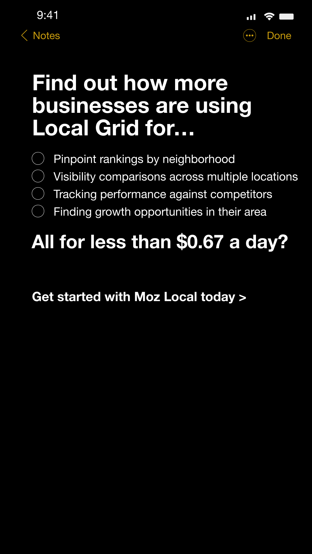 Moz Facebook ad