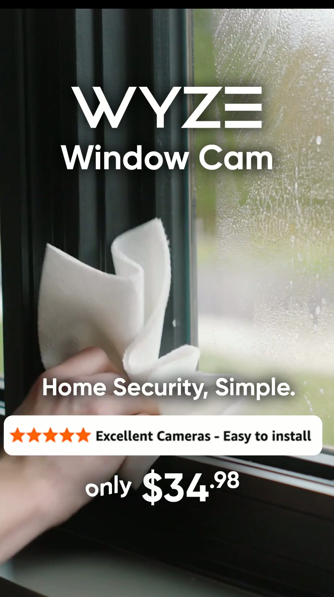 Wyze Facebook ad: Outdoor Security Camera. Zero Outdoor Installation.