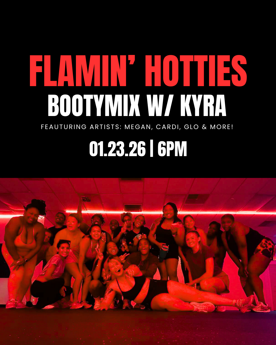 BootyMix Facebook ad: Flamin' Hotties BootyMix w/ Kyra
