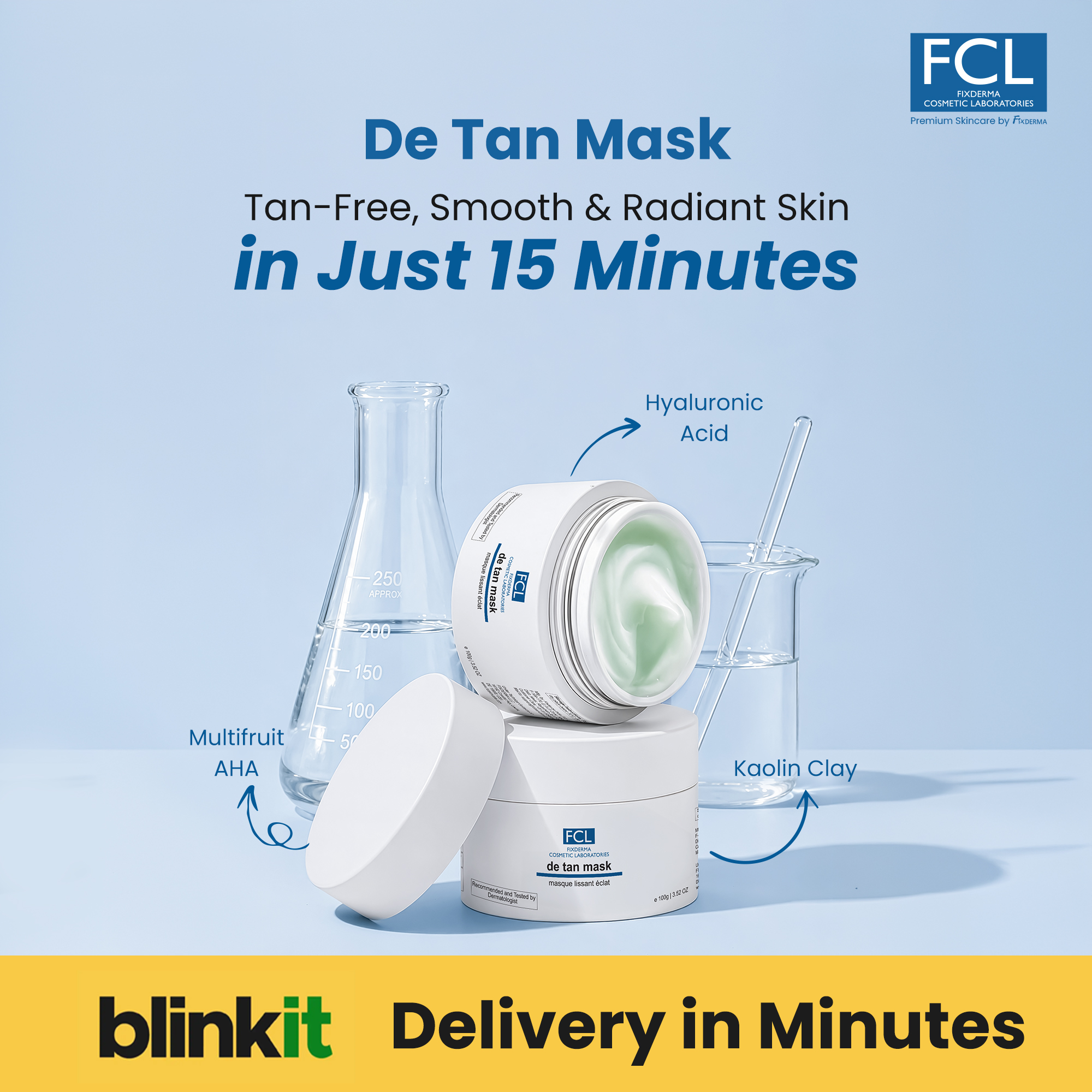 Fixderma Cosmetic Laboratories Facebook ad: FCL De Tan Face Mask