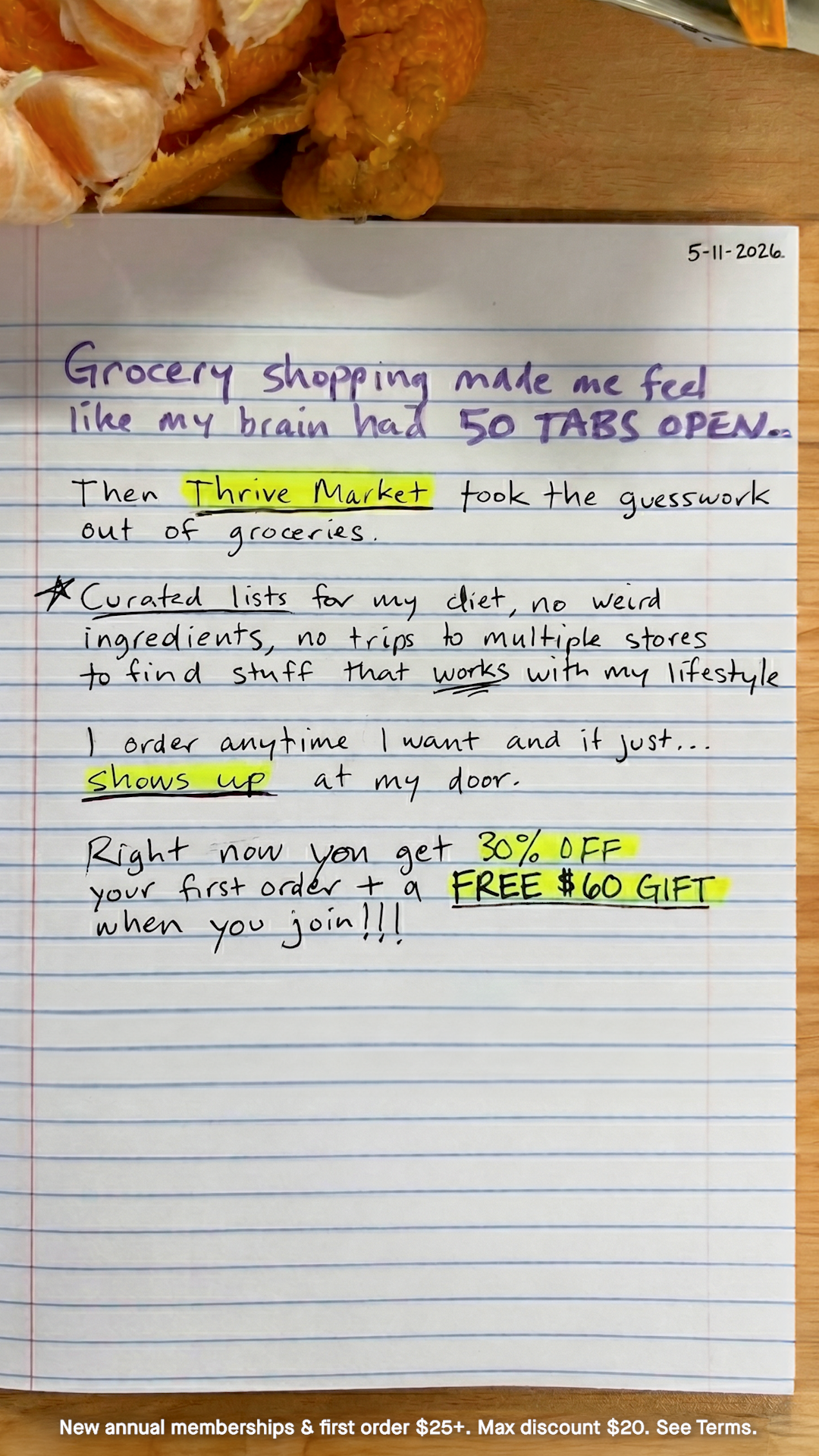Thrive Market Facebook ad