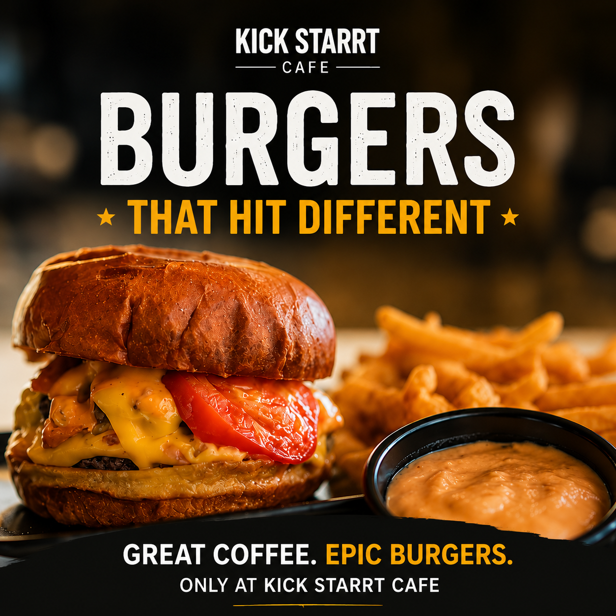 Kick Starrt Coffee Cafe- Carmel Facebook ad: Fast Delivery & Easy Pickup Available