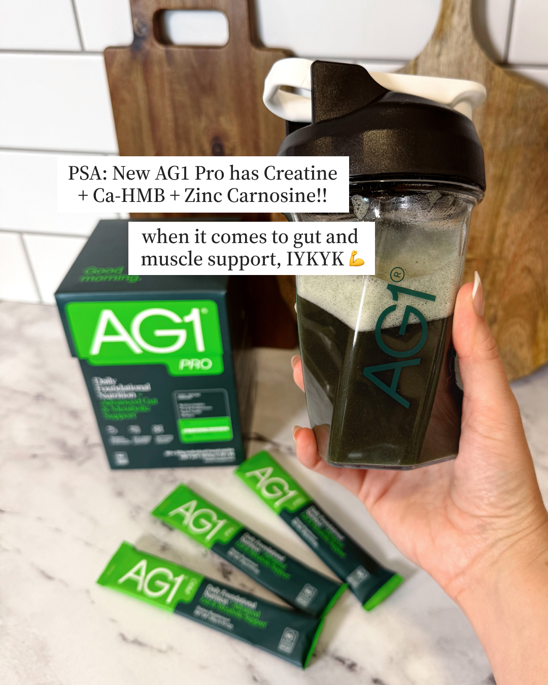 AG1 by Athletic Greens Facebook ad: Next Gen, Plus New Ingredients.