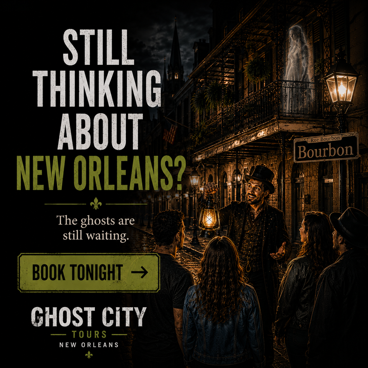 Ghost City Tours Facebook ad: Your New Orleans Ghost Tour is Waiting