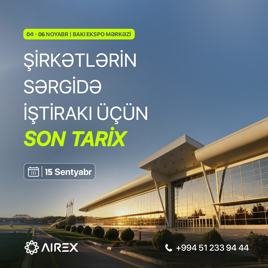 AIREX Expo Facebook ad: AIREX2026: Qeydiyyat davam edir