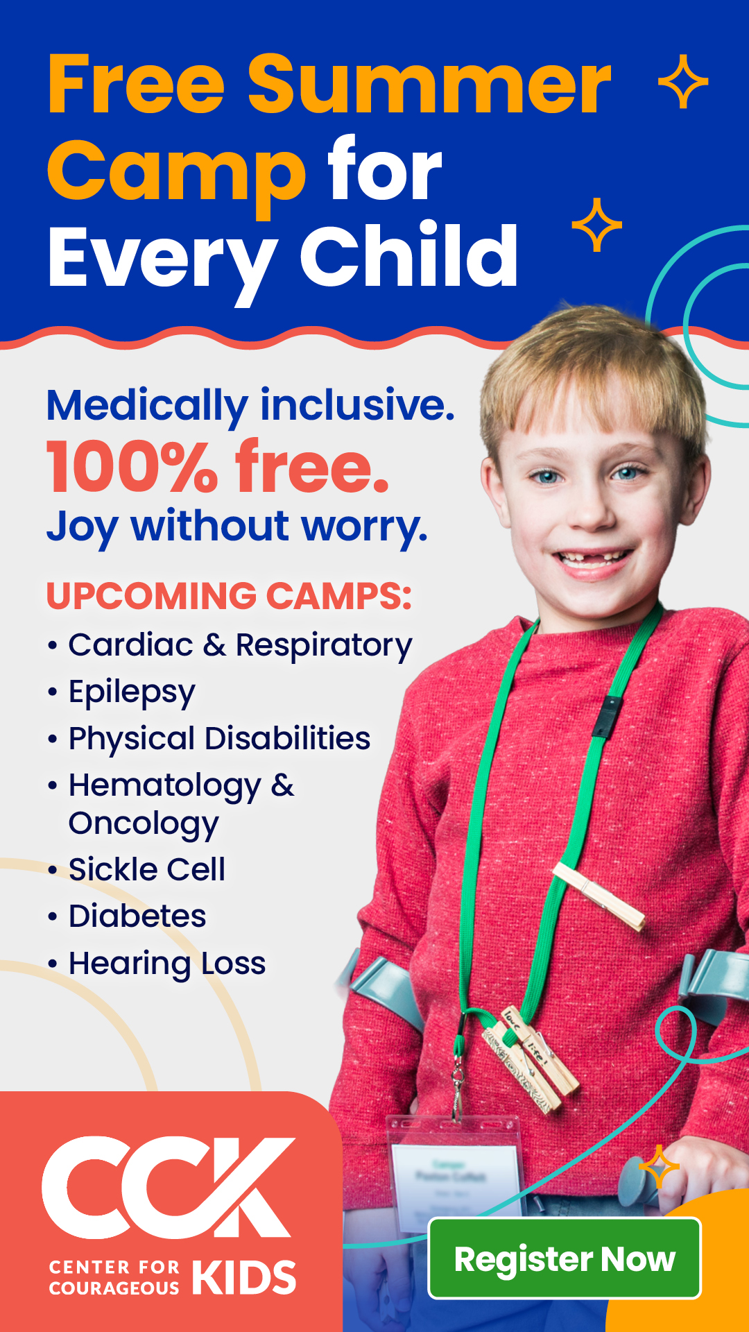 The Center for Courageous Kids Facebook ad from Mar 18, 2026