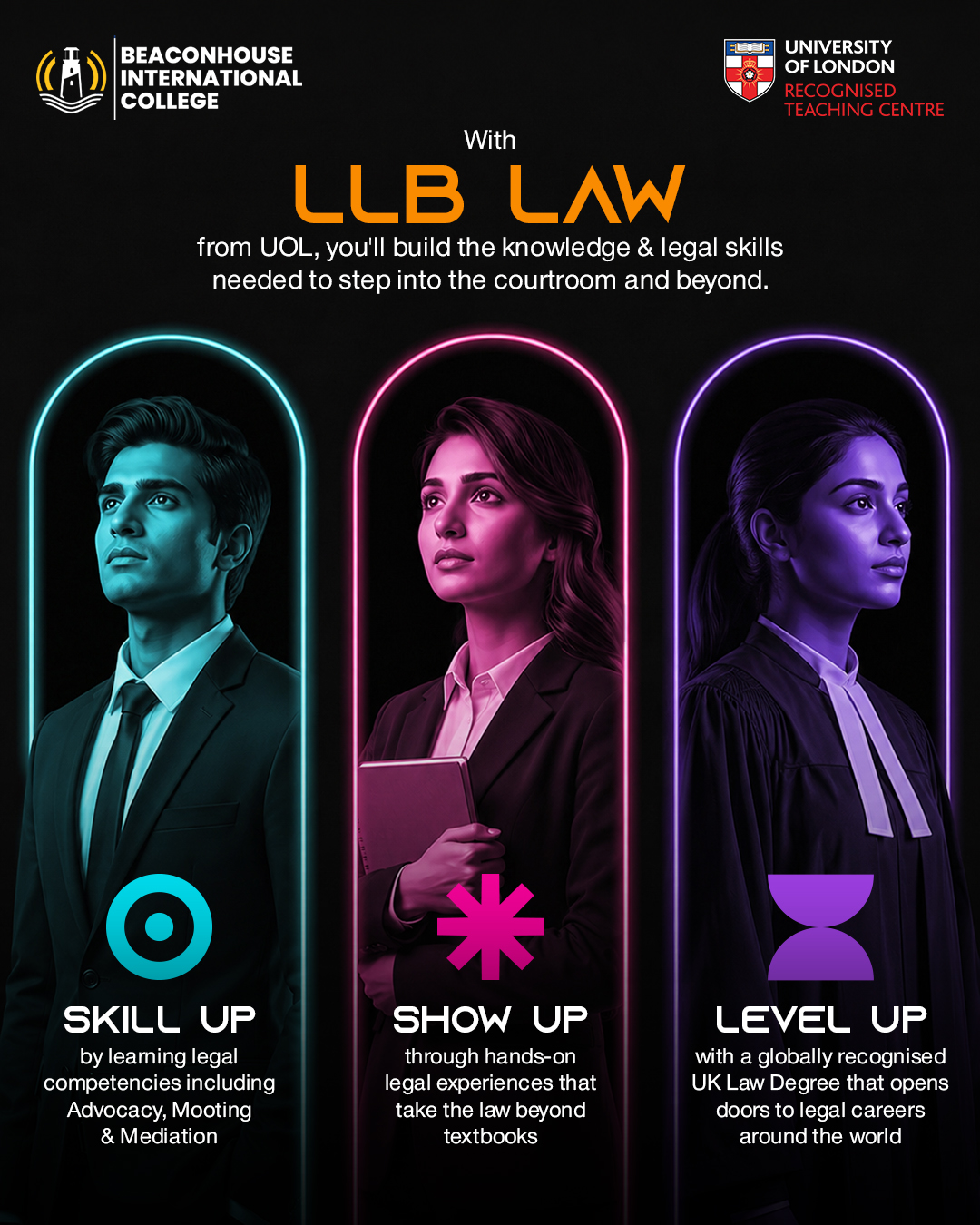 Beaconhouse International College Facebook ad: LLB 3-year UK Law Programme