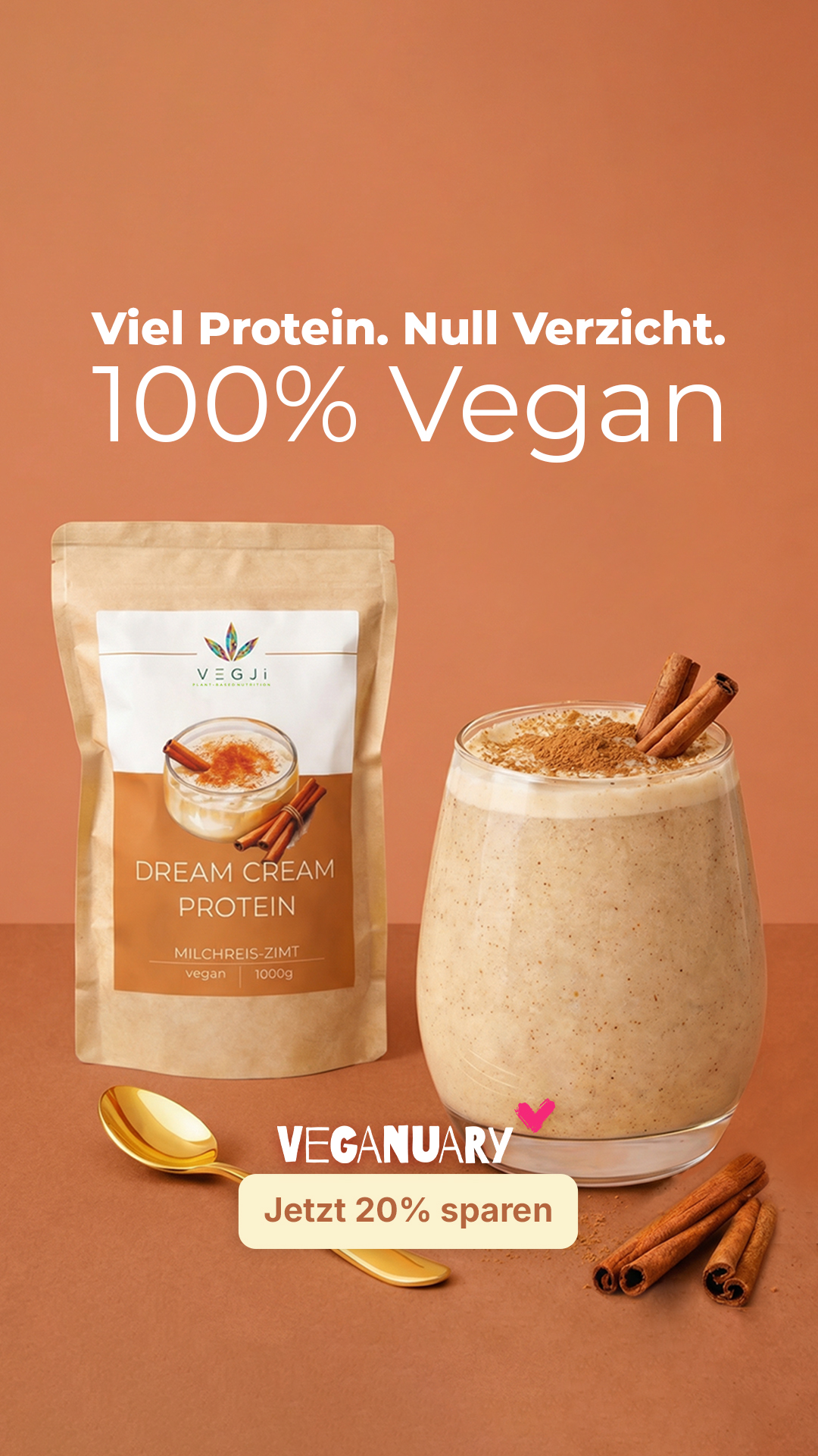 Vegan Fitness & Foods Facebook ad: VEGJi Dream Cream Protein | Veganes Proteinpulver | Extra…