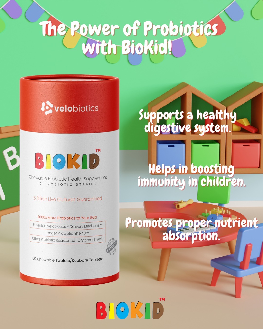 BioKid Facebook ad: Support your little one’s growth and gut health…