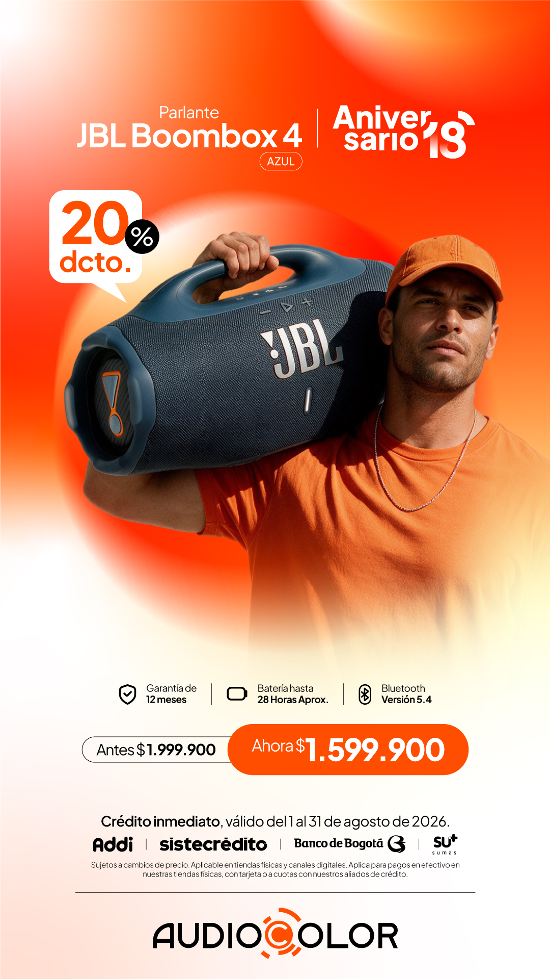 AUDIO COLOR Facebook ad: ¡Estamos de aniversario aquí en AudioColor!