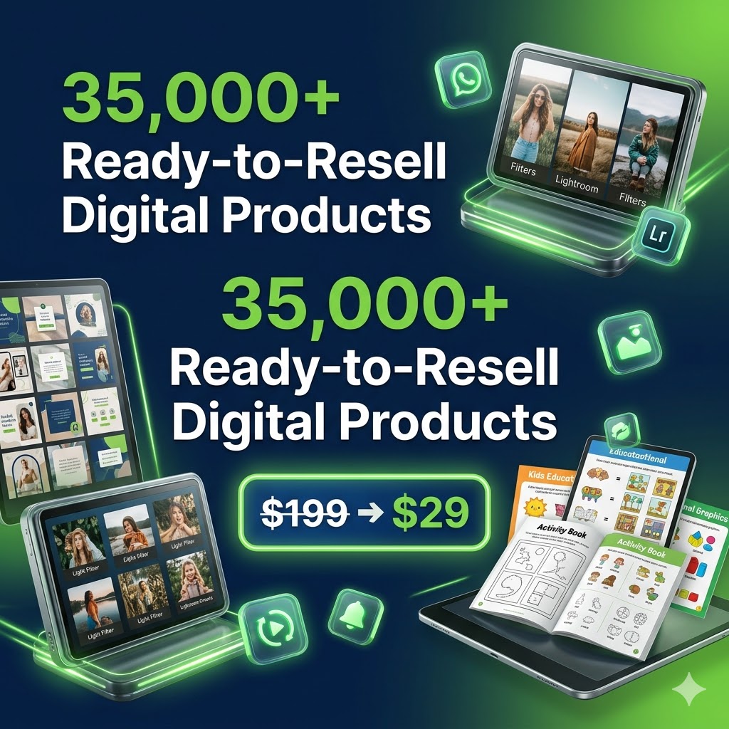 Ivomarket Facebook ad: 35k+ Digital Products PLR Bundle Only $29 (Lifetime Access)