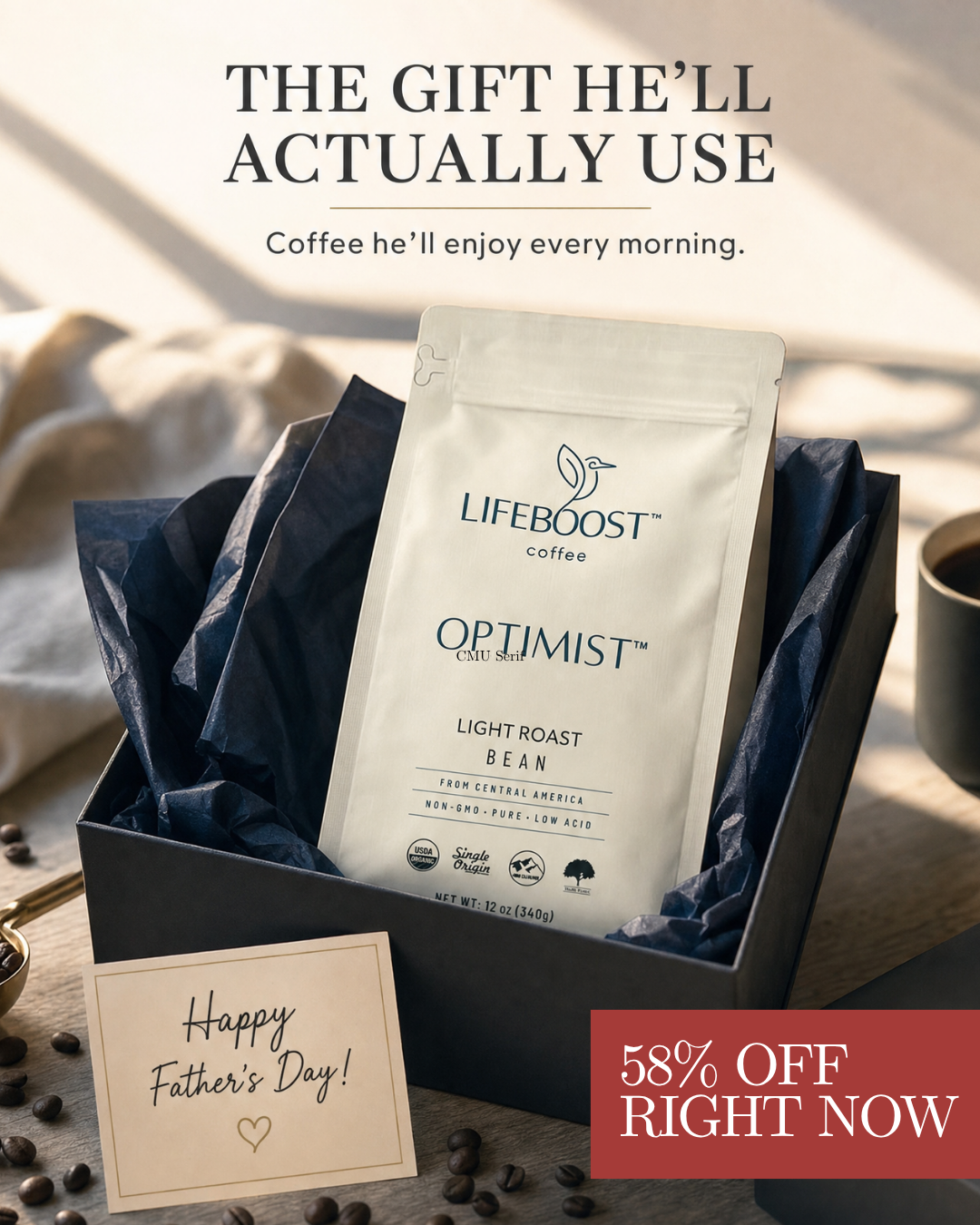 Lifeboost Coffee Facebook ad
