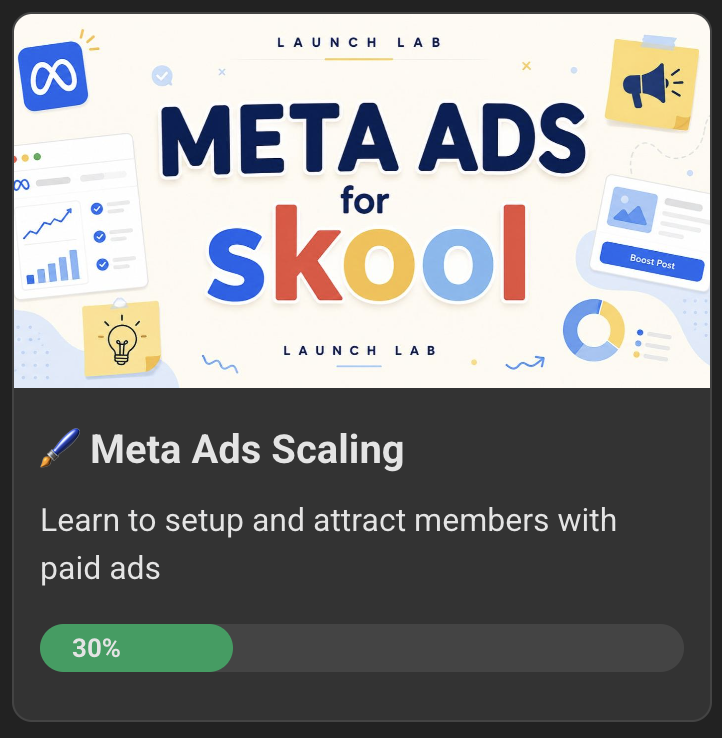 Launch Lab Facebook ad: NEW | Meta Ads For Skool