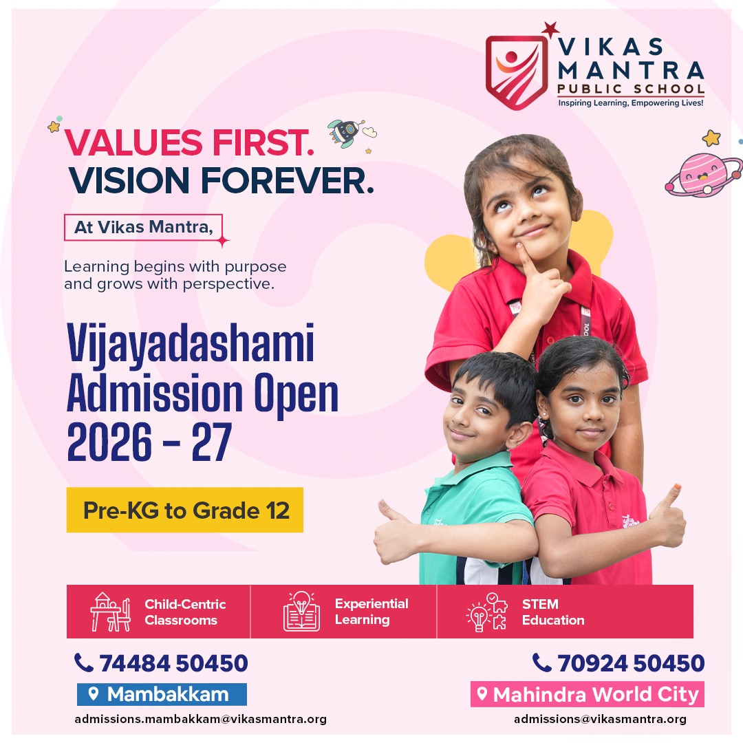 Vikas Mantra Public School Mamabakkam Facebook ad