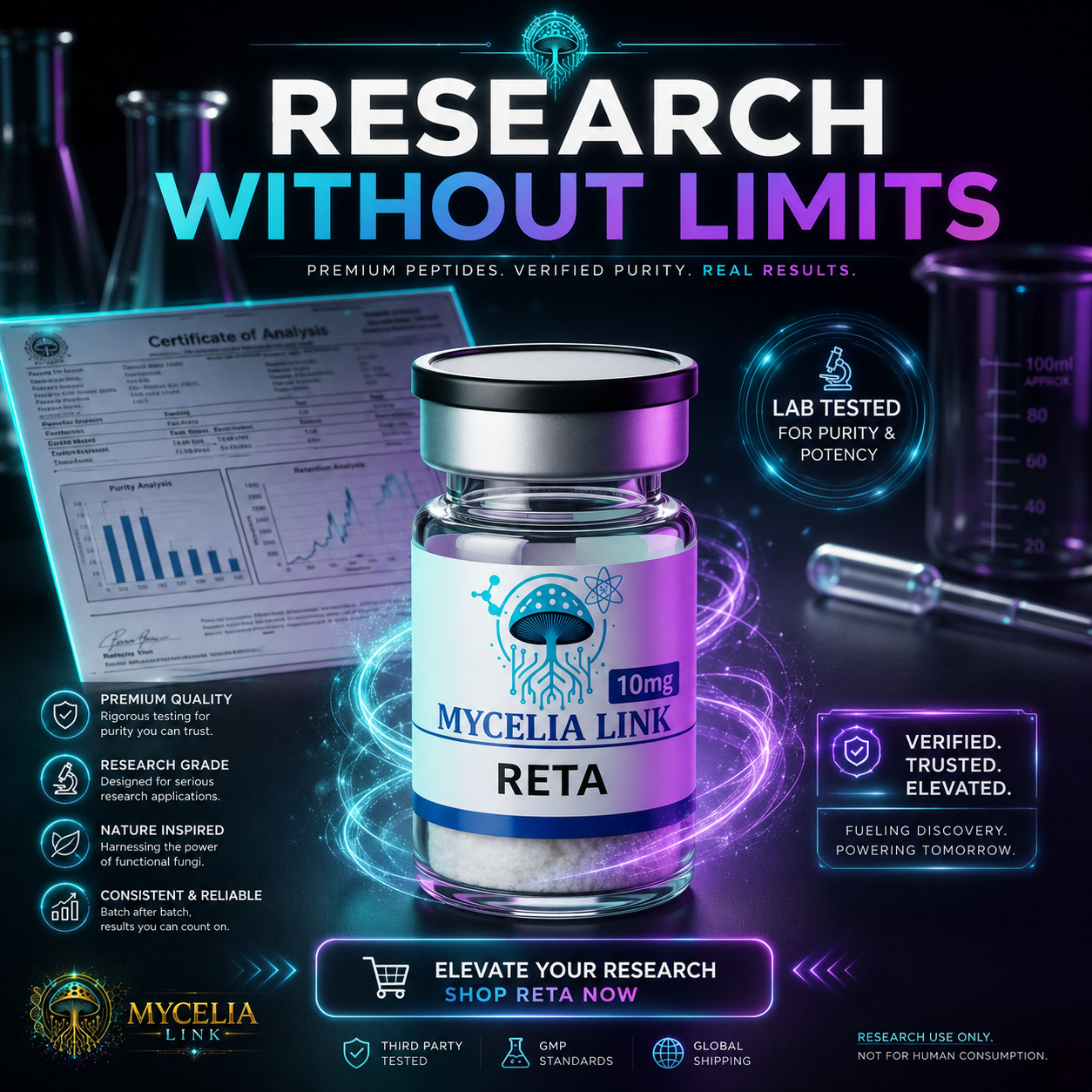 M LINK Facebook ad: Research Without Limits