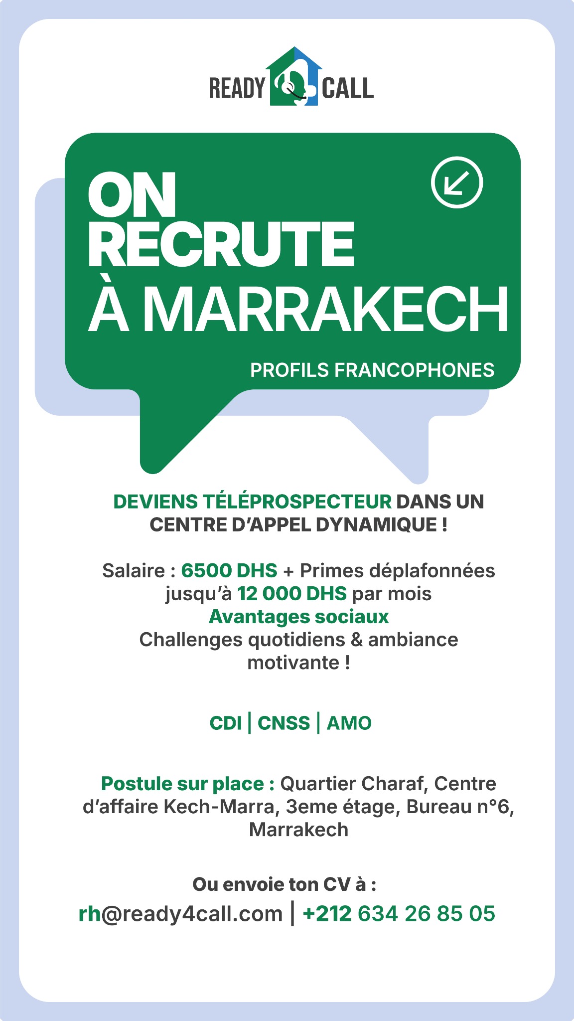READY 4 CALL Facebook ad: Discuter avec nous