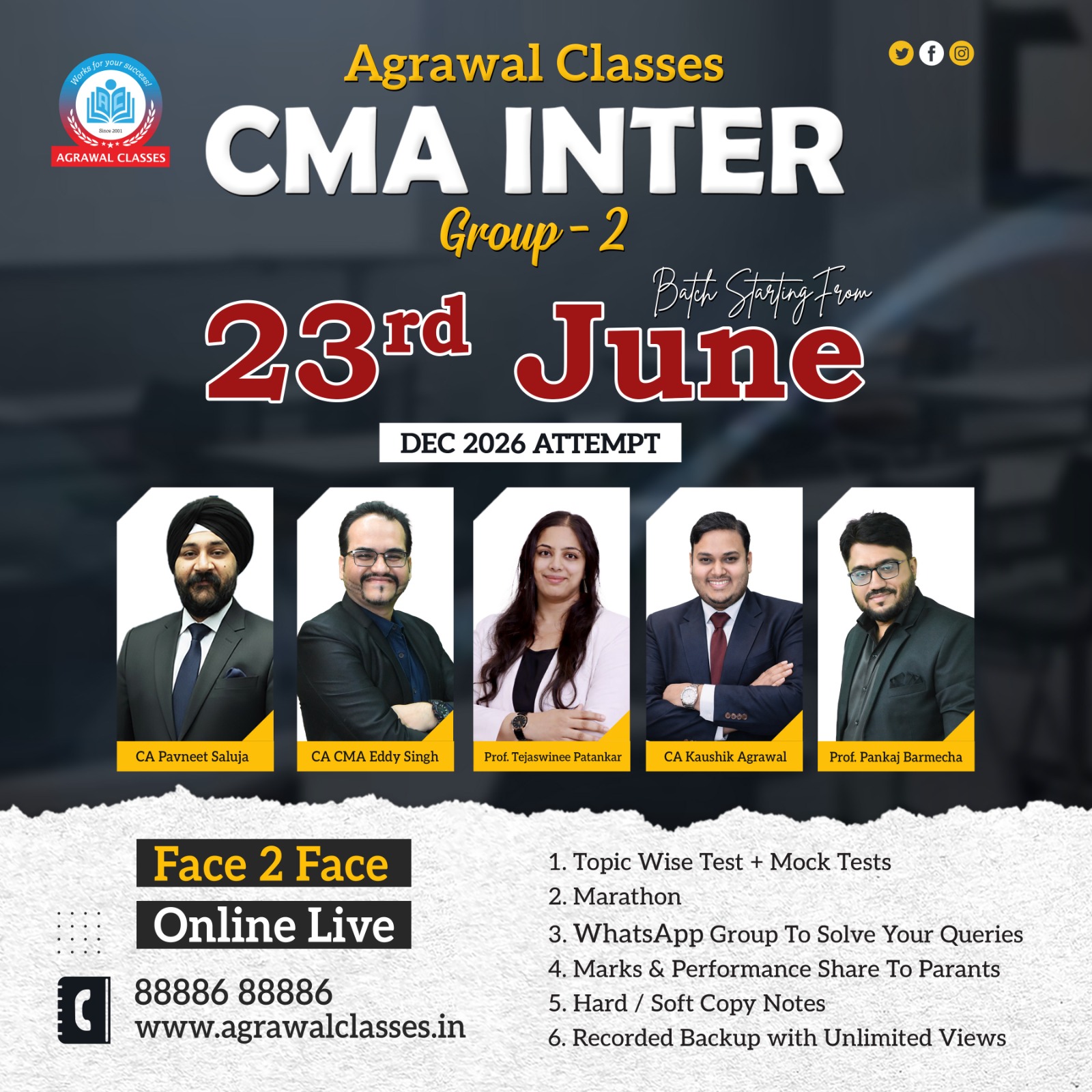 Agrawal Classes - CA CS & CMA Coaching Classes Facebook ad