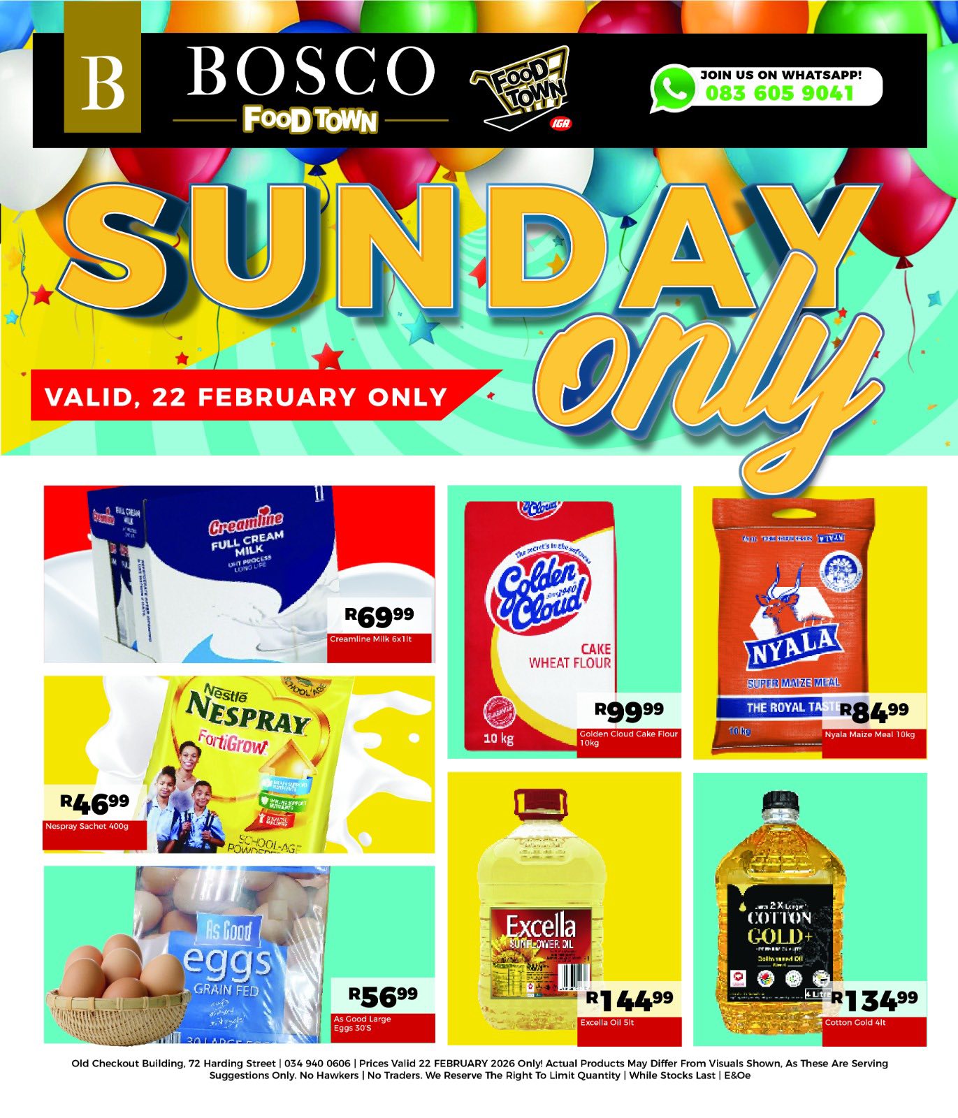 Bosco food town Facebook ad: Sunday Savings are here!