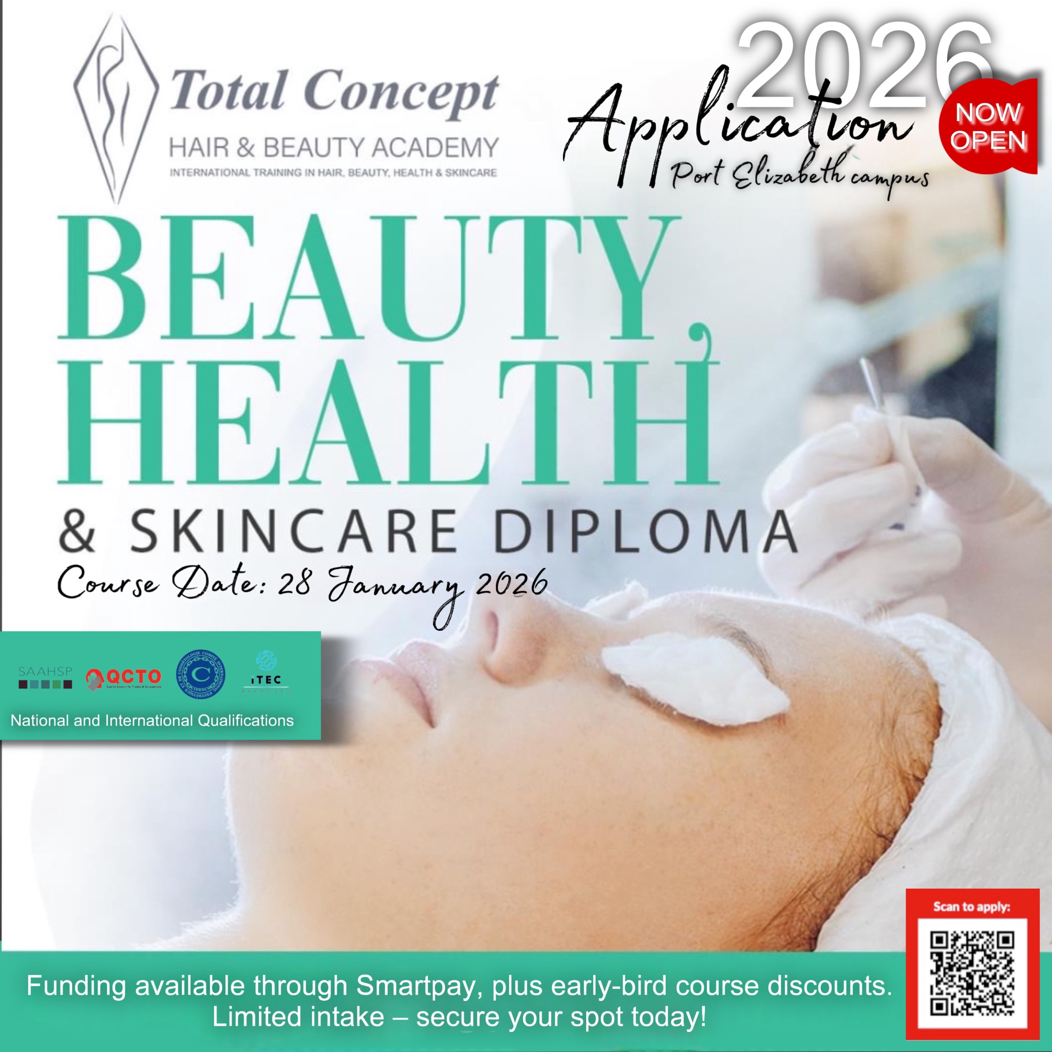 Total Concept Hair & Beauty Academy Facebook ad: Applications are NOW OPEN for our full-time courses…