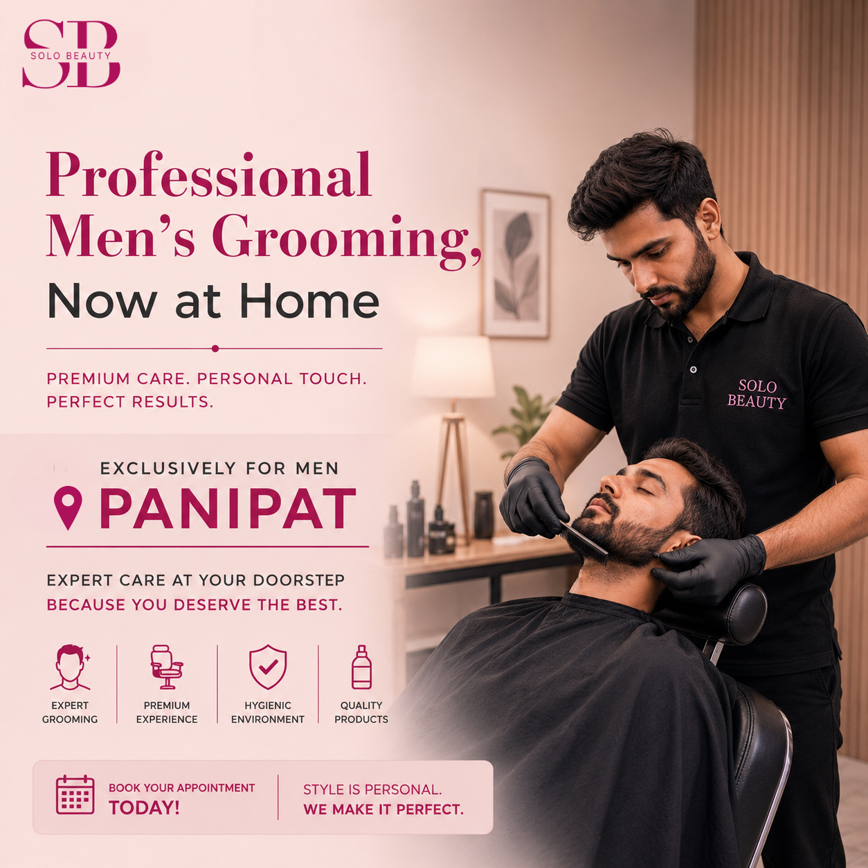 SoloBeauty.In Facebook ad: Salon at Home in Panipat!