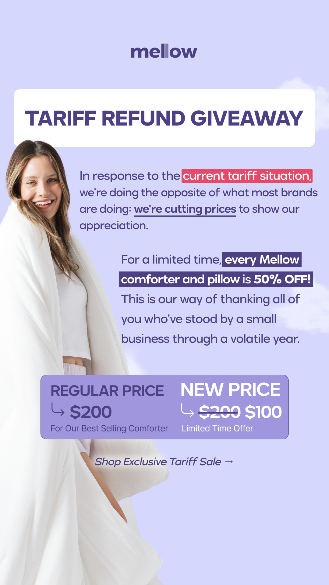 Mellow Sleeping Company Facebook ad