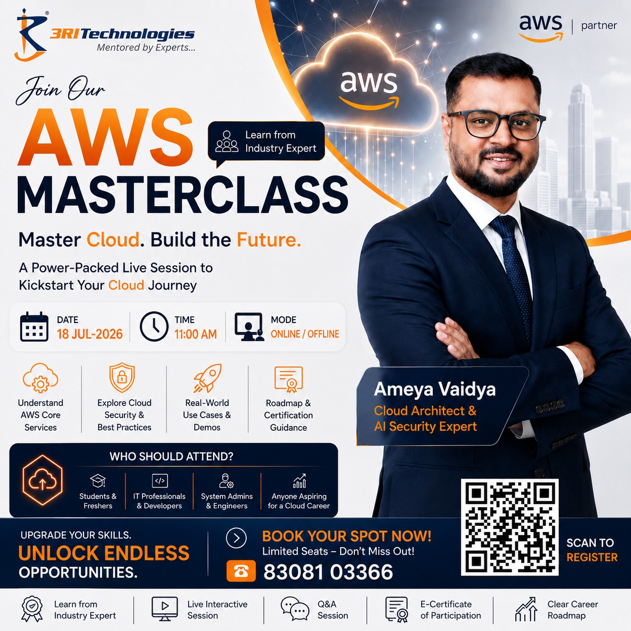 3RI Technologies Facebook ad: AWS Masterclass is Here!