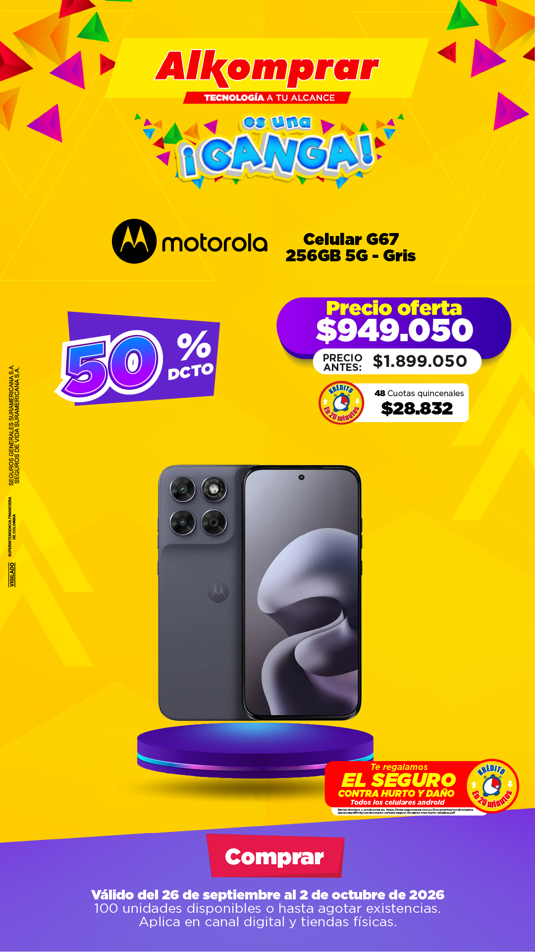 Alkomprar Facebook ad: Hasta 44% OFF