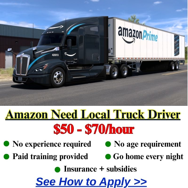 Find job Facebook ad: Amazon Local Truck Driver