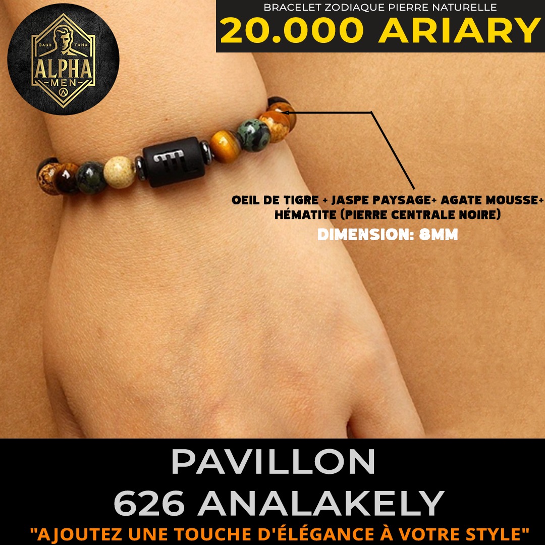 Alpha Men Facebook ad: Bracelet Zodiaque en Pierres Naturelles