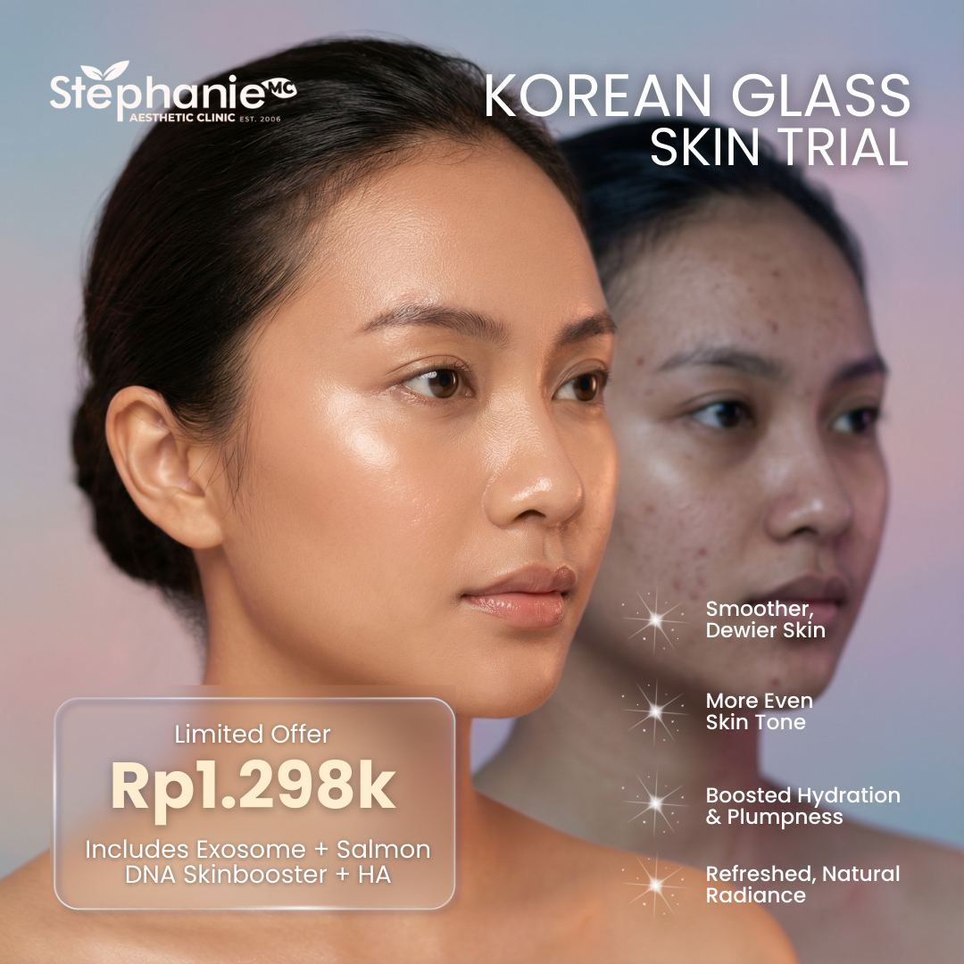 Stephanie Skincare Cinere Facebook ad: Korean Glass Skin Treatment | Rp1.298.000 Session