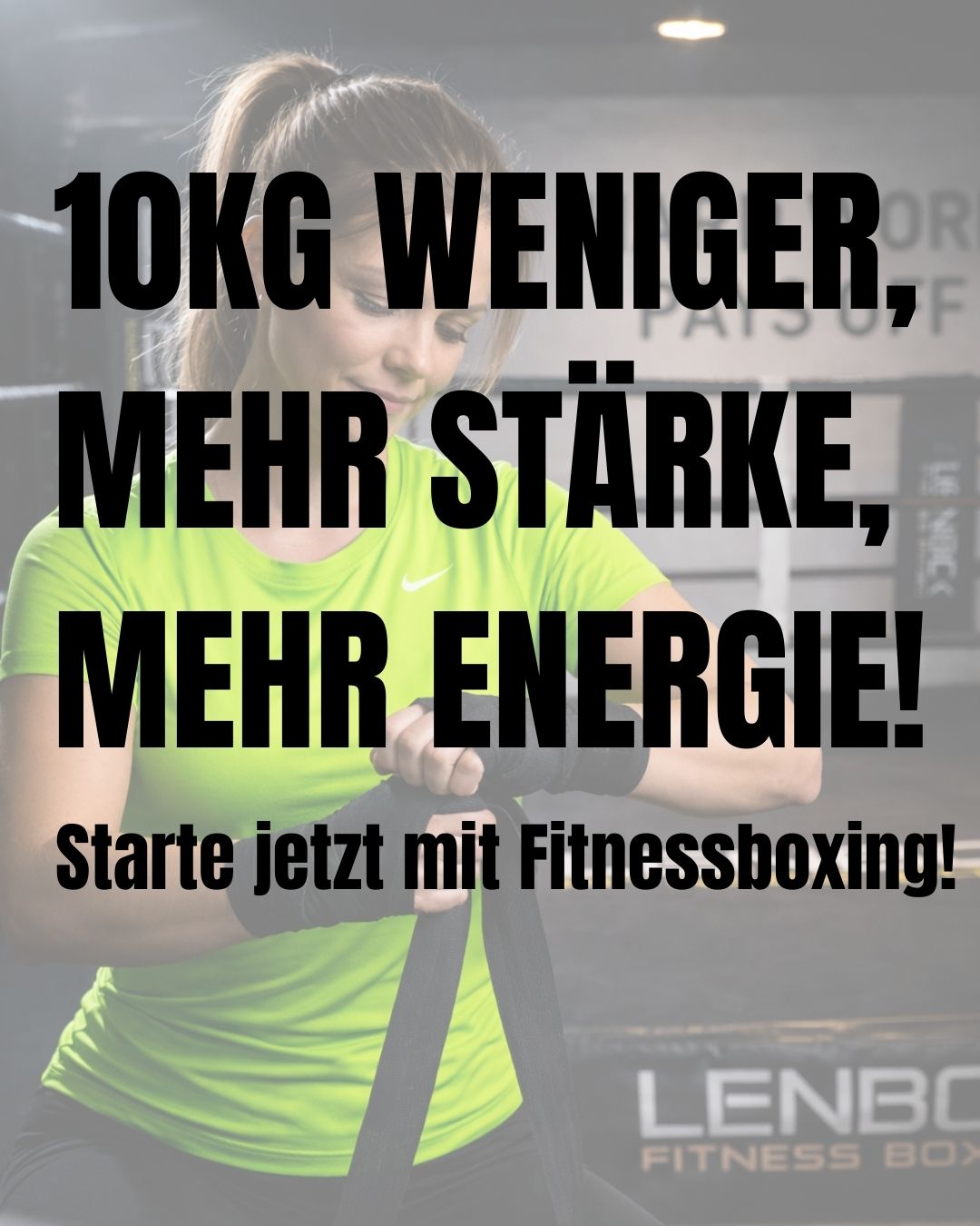 Lenbox Fitness Boxing Facebook ad: Starte deine Fitnessreise mit uns.