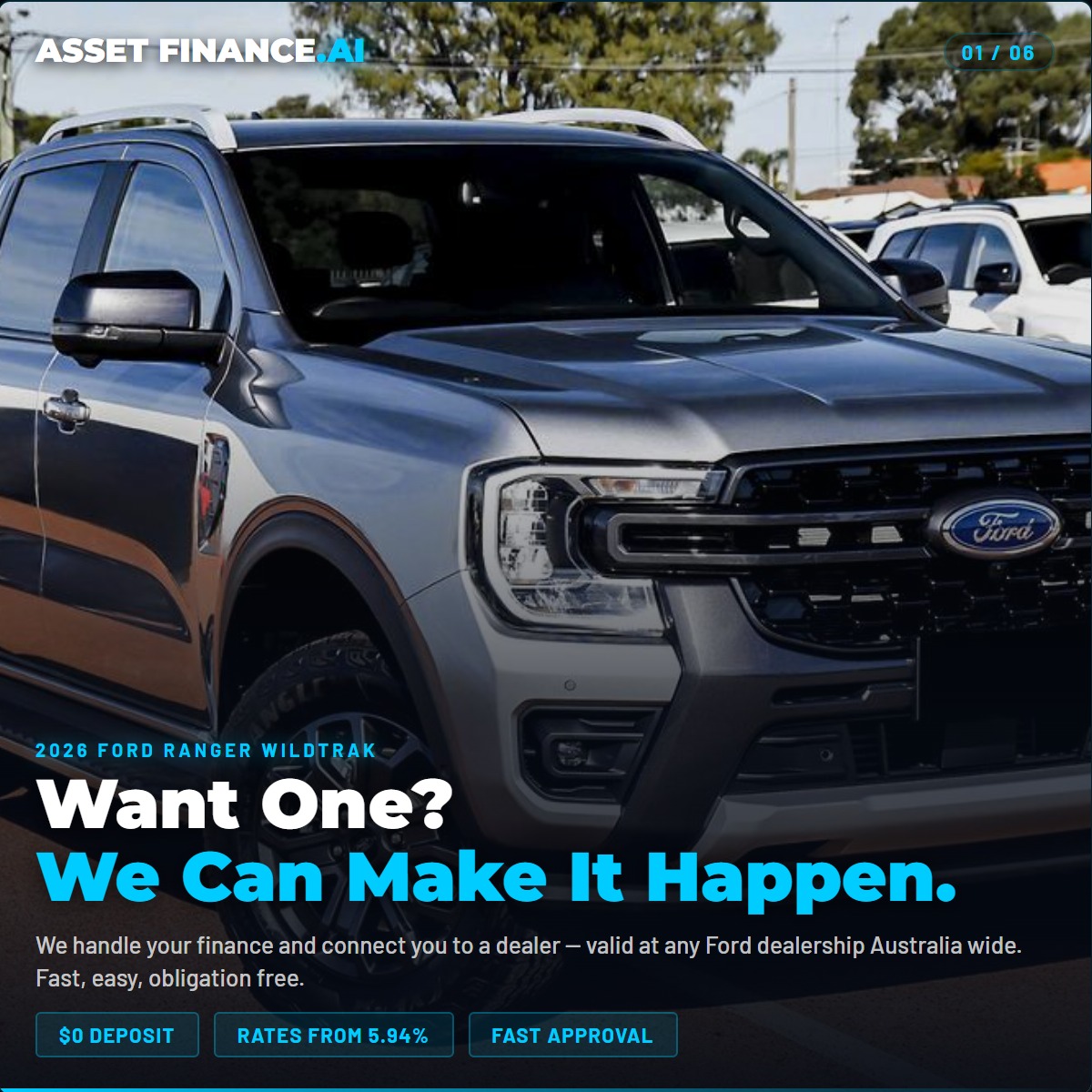 Asset Finance.AI Facebook ad: Rates from 5.94% Fixed T.A.P.