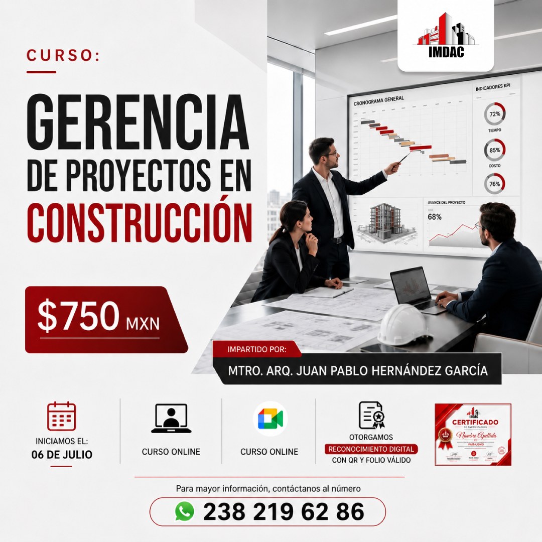 Instituto Mexicano de Arquitectura y Construccion Facebook ad: ¿Tu proyecto avanza, pero el presupuesto, el cronograma…
