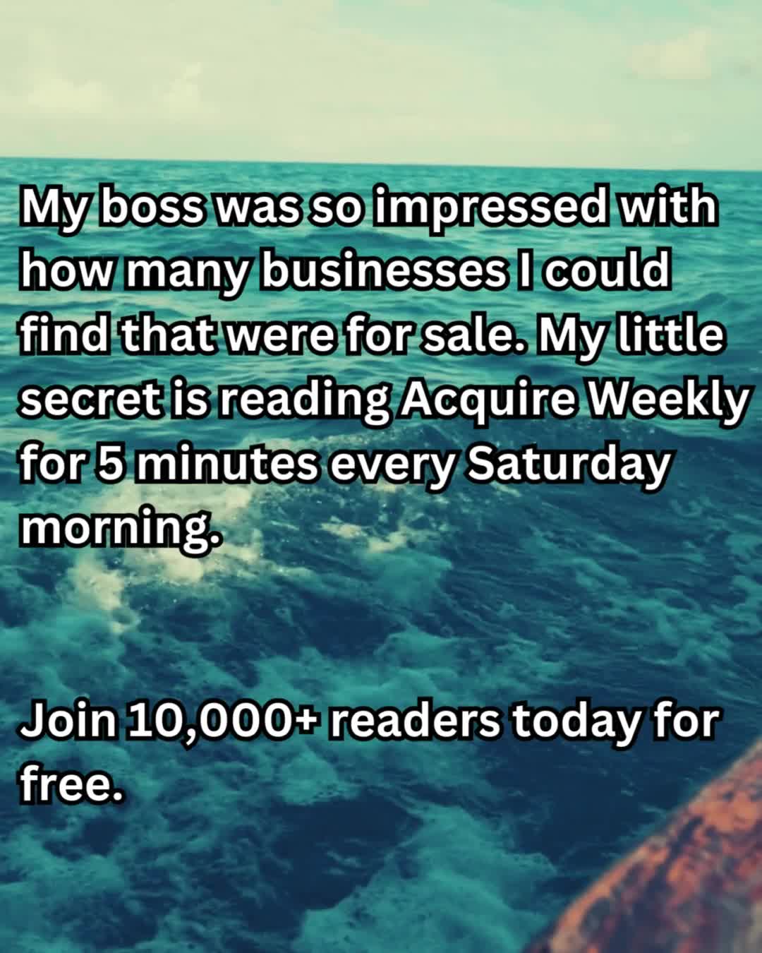 Acquire weekly Facebook ad: Businesses for sale weekly to your inbox