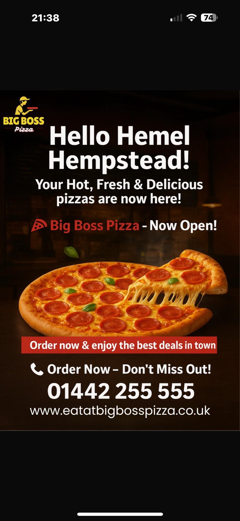 Big Boss Pizza Hemel Facebook ad: Big Boss Pizza Hemel Hempstead:: Order Food Online powered…