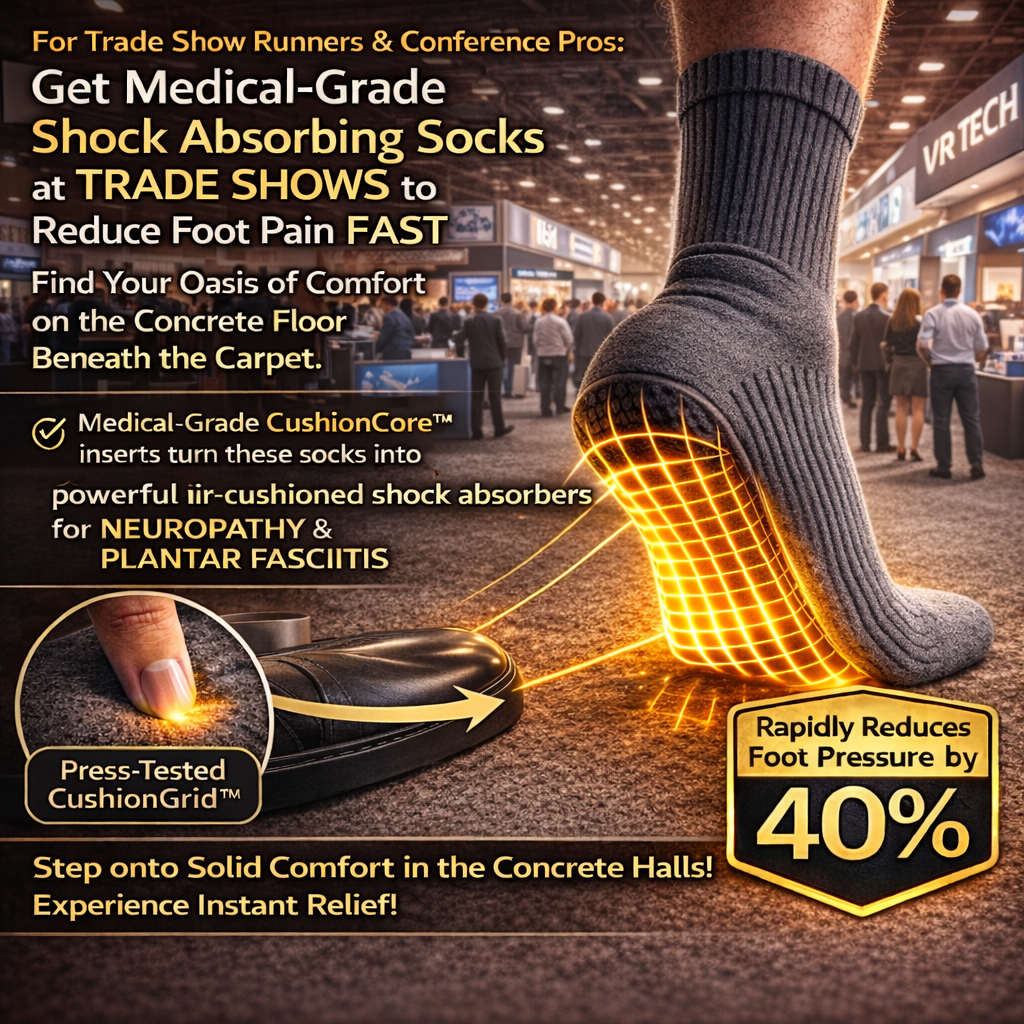 Kya Lively M.D. Facebook ad: Medical-Grade Shock Absorbing Socks for Hard Floors, Long…